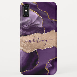 Paarse Glitter Girly Roos Gold Stylish iPhone XS Max Hoesje