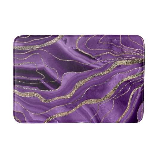 Paarse glitter Glam 1 Badmat (Voorkant)