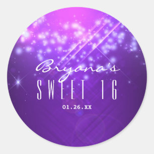 Paarse Glitter Glam Club Vibe FEest Stickers
