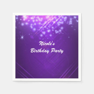 Paarse Glitter Glam Dansclub Feest Servet