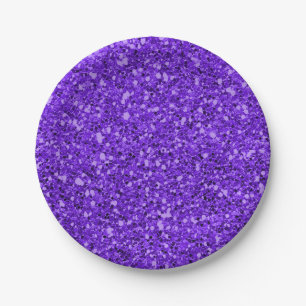 Paarse Glitter Glam Feest Custom Papieren Bordje