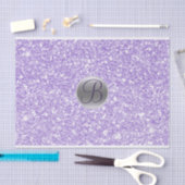 Paarse Glitter Glam Monogram Initiaal Tissuepapier (Craft)
