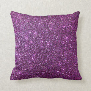 Paarse Glitter Glam Sparkles -Nepontwerp Kussen