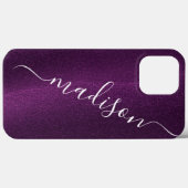 Paarse Glitter Glans Aangepaste Gepersonaliseerde Case-Mate iPhone Case (Achterkant (horizontaal))