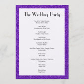 Paarse Glitter, Glitter Texture, Wedding Program Programma (Achterkant)