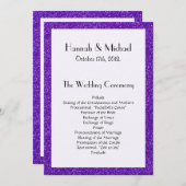 Paarse Glitter, Glitter Texture, Wedding Program Programma (Voorkant / Achterkant)
