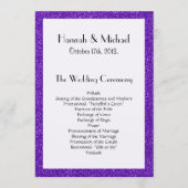 Paarse Glitter, Glitter Texture, Wedding Program Programma (Voorkant)