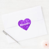 Paarse Glitter Heart Hart Sticker (Envelop)