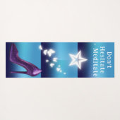 Paarse Glitter Hoge Hak Schoen op Blauwe Gradiënt Yogamat (Achterkant (horizontaal))