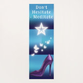 Paarse Glitter Hoge Hak Schoen op Blauwe Gradiënt Yogamat (Achterkant)