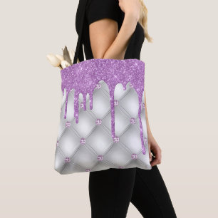 Paarse glitter Jewels Silver Metallic Draagtas
