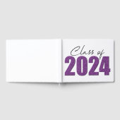 Paarse Glitter Klasse van 2024 Gastenboek (Volledig)