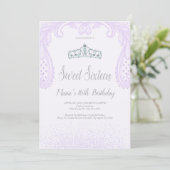 Paarse Glitter & Lace, weet 16 Kaart (Staand voorkant)