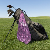 Paarse Glitter Leopard Print Golfhanddoek (Groen)