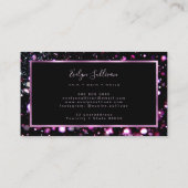 Paarse glitter licht visitekaartje (Achterkant)