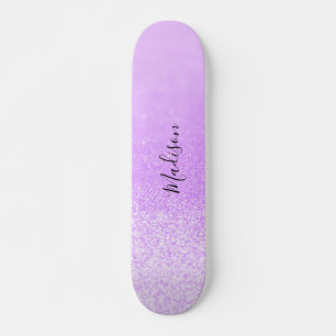 Paarse Glitter Lichten Gepersonaliseerd Skateboard
