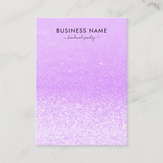 Paarse Glitter Lights Oorbel Sieraden Display Visitekaartje (Voorkant)