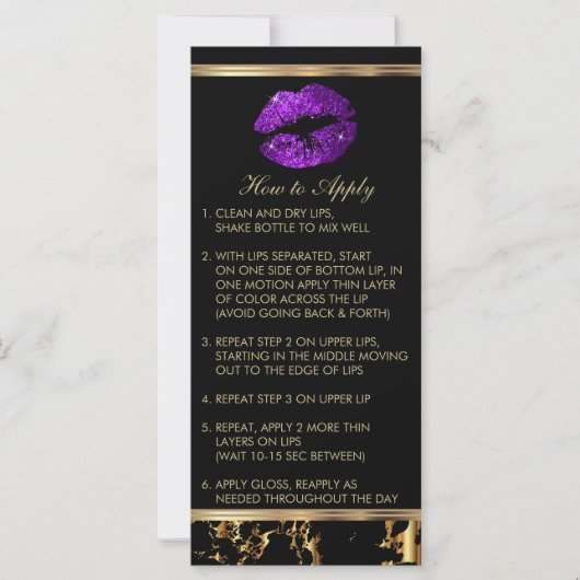 Paarse Glitter Lip Instructies (Voorkant)