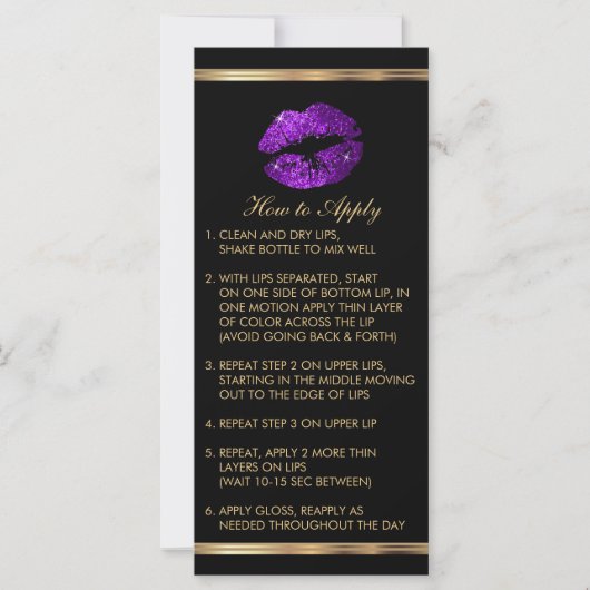 Paarse Glitter Lip Instructies (Voorkant)