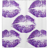 Paarse glitter Lips #2 Douchegordijn (Voorkant)