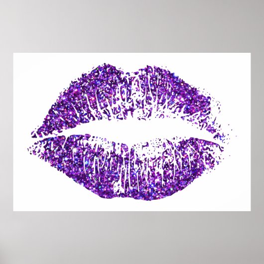Paarse glitter Lips #2 Poster (Voorkant)