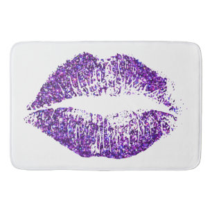 Paarse glitter Lips #3 Badmat