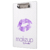 Paarse glitter Lips & Polkadots Patroon Klembord (Links)
