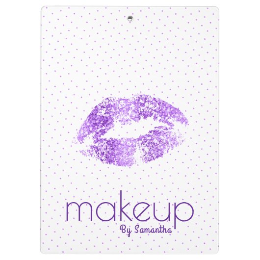 Paarse glitter Lips & Polkadots Patroon Klembord (Achterkant)