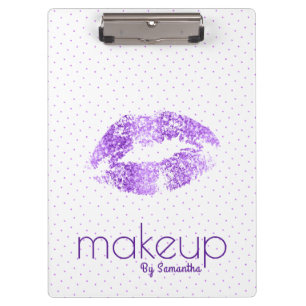 Paarse glitter Lips & Polkadots Patroon Klembord