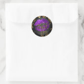 Paarse Glitter Lipstick - Dank u wel Ronde Sticker (Tas)