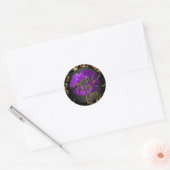 Paarse Glitter Lipstick - Dank u wel Ronde Sticker (Envelop)