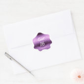 Paarse Glitter Look Wax Seal Custom Sticker (Envelop)