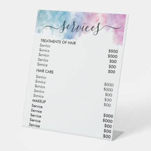Paarse Glitter Luxe Drip Salon Reclamebord Met Voetstuk