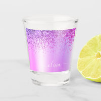 Paarse Glitter Meisjesachtige Metaal Monogram Naam