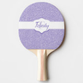 Paarse Glitter Monogram Ping Pong Paddle Tafeltennisbatje (Voorkant)