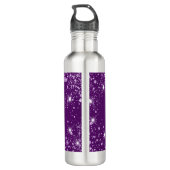Paarse glitter-monogram: sparren waterfles  (Achterkant)