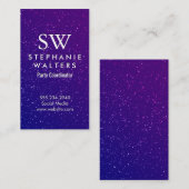 Paarse Glitter | Monogram Visitekaartje (Voorkant / Achterkant)
