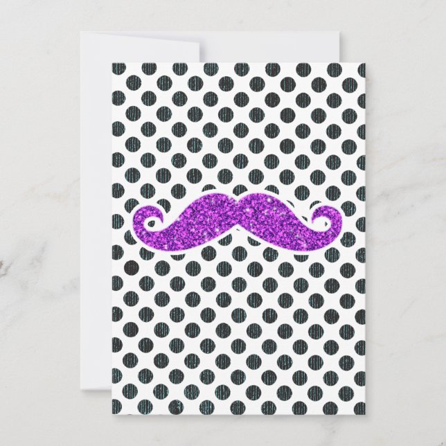 PAARSE GLITTER MUSTACHE POLKA DOTS (Voorkant)