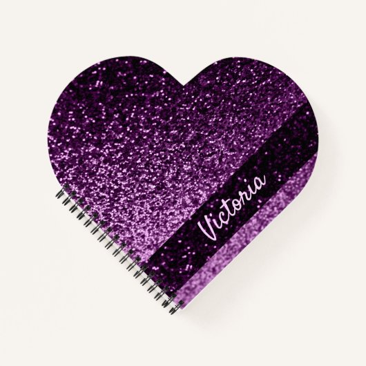 Paarse glitter naam meisje notitieboek (Voorkant)