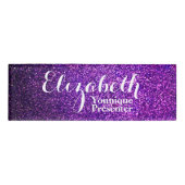 Paarse Glitter Name Tag (Voorkant)