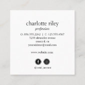 Paarse Glitter Ombre Cursief Uw Logo sociale icoon Vierkante Visitekaartje (Achterkant)