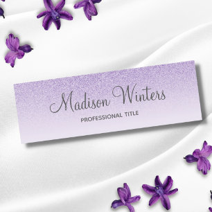 Paarse Glitter Ombre Werknemersnaam Label Naamplaatje