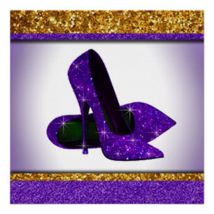 Paarse Glitter op hoge hoogte Perfect Poster