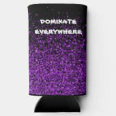 Paarse glitter op zwart domineren overal | (Achterkant)