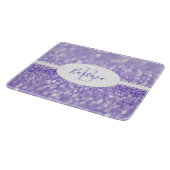 Paarse Glitter Personaliseert snijraad Snijplank (Hoek)