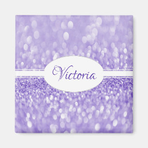 Paarse Glitter Personalized Magnet Magneet