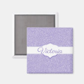 Paarse Glitter Personalized Magnet Magneet (Voorkant / Achterkant)