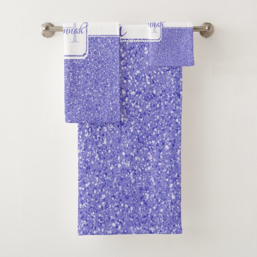 Paarse Glitter Persoonlijke badhanddoeken Bad Handdoek (Insitu)
