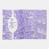 Paarse Glitter Persoonlijke keukenhanddoeken (Horizontaal)