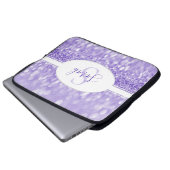 Paarse glitter persoonlijke laptophoes laptop sleeve (Voorkant onderkant)